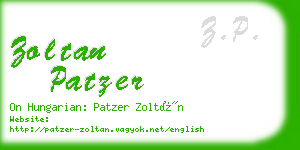 zoltan patzer business card